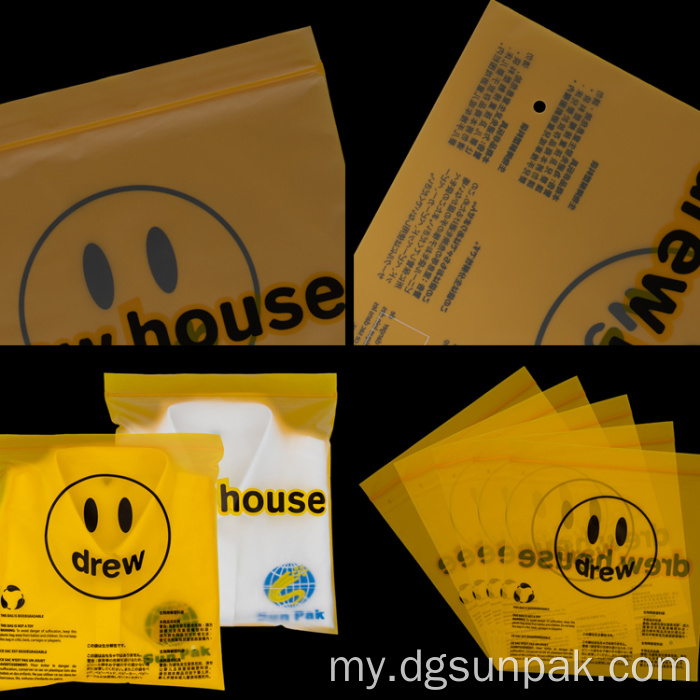 Sachet Self ပလတ်စတစ် Pack Lock Zip အိတ်များ